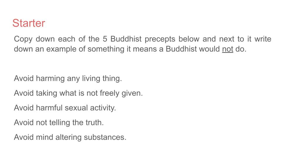 5 Precepts - Buddhism