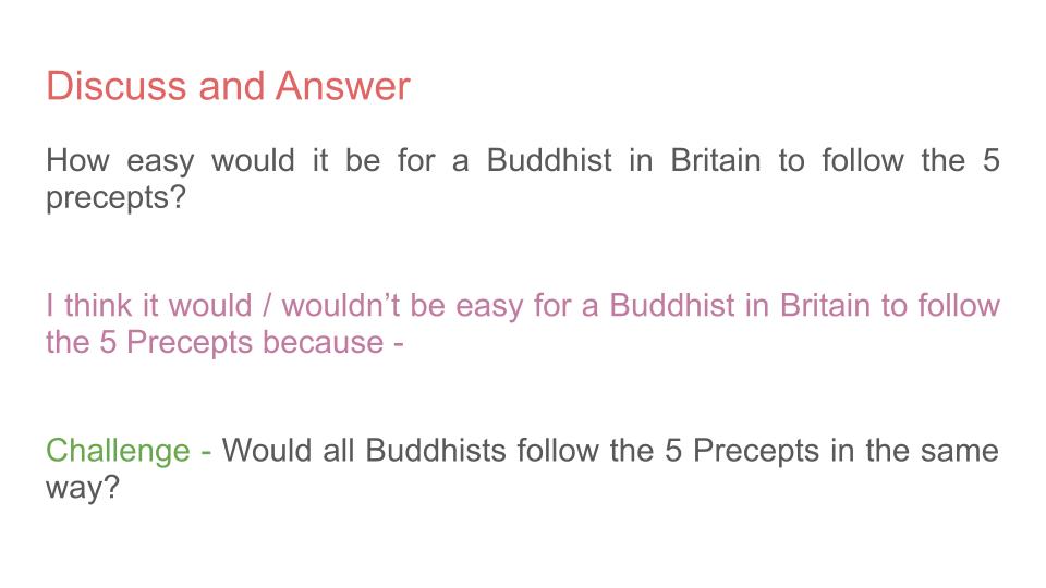 5 Precepts - Buddhism
