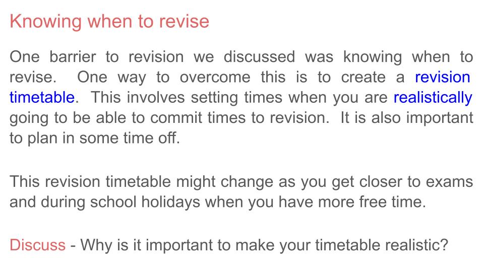 Approaches to Revision Lesson