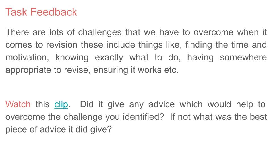 Approaches to Revision Lesson