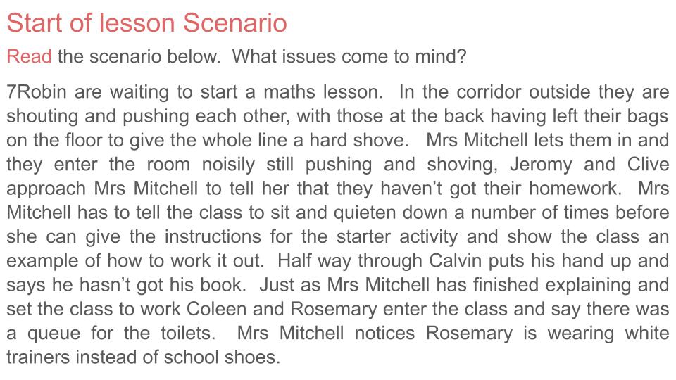 Beginning a Lesson & Punctuality