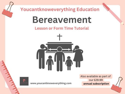 bereavement mourning grief pshe lesson form time tutor resource