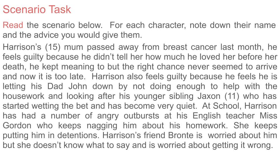 bereavement mourning grief pshe lesson form time tutor resource ks3