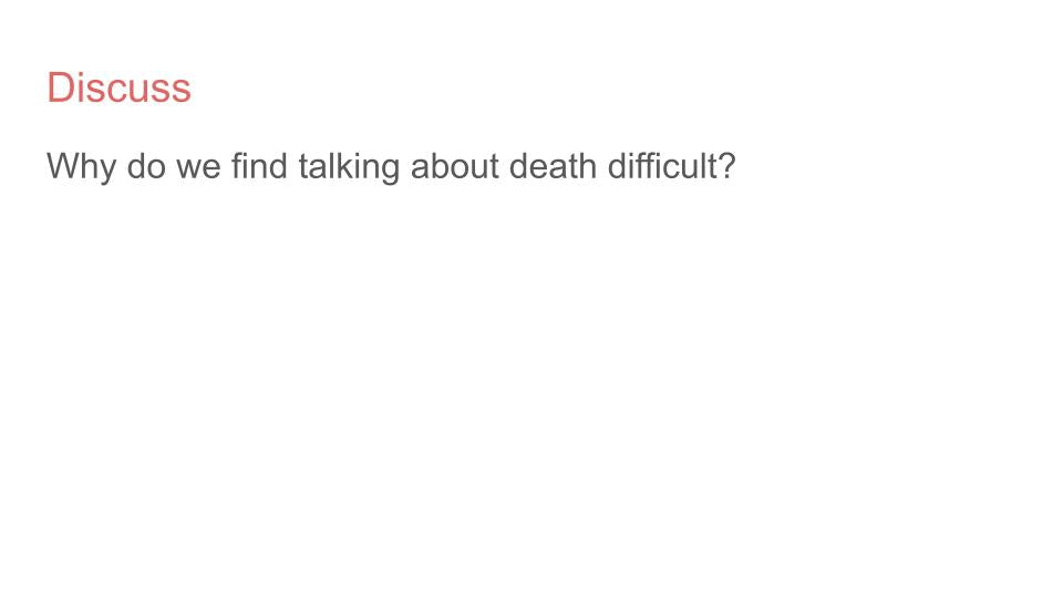 bereavement mourning grief pshe lesson form time tutor resource death discussion