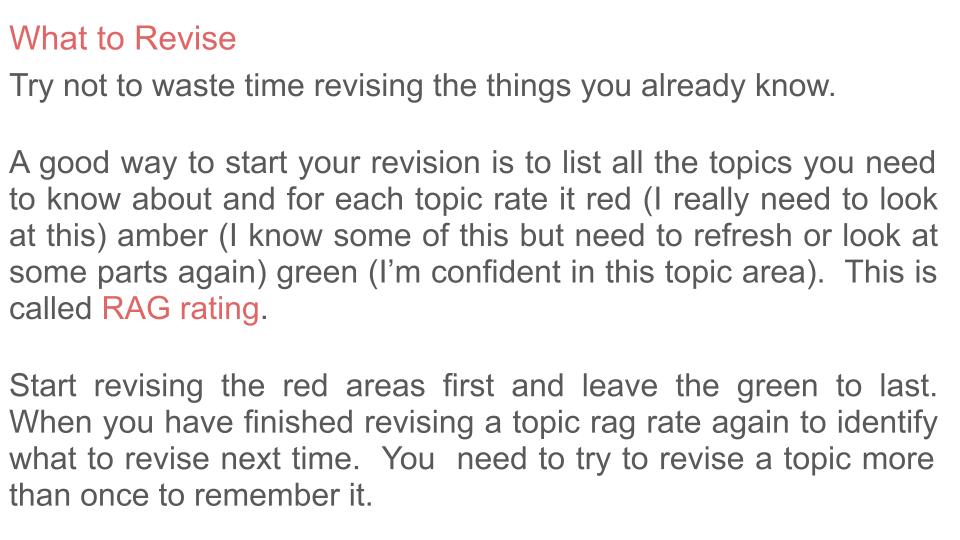 Introduction to Revision Techniques Tutor Time / Assembly
