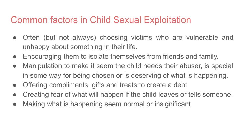 Child Exploitation PSHE Lesson