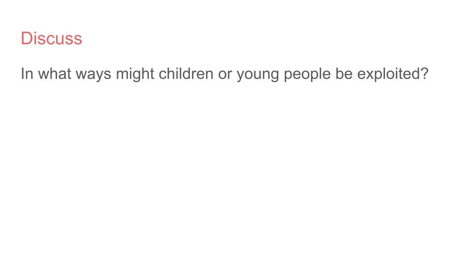 Child Exploitation PSHE Lesson