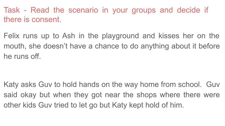 Sexual Harassment / Consent Child on Child Lesson
