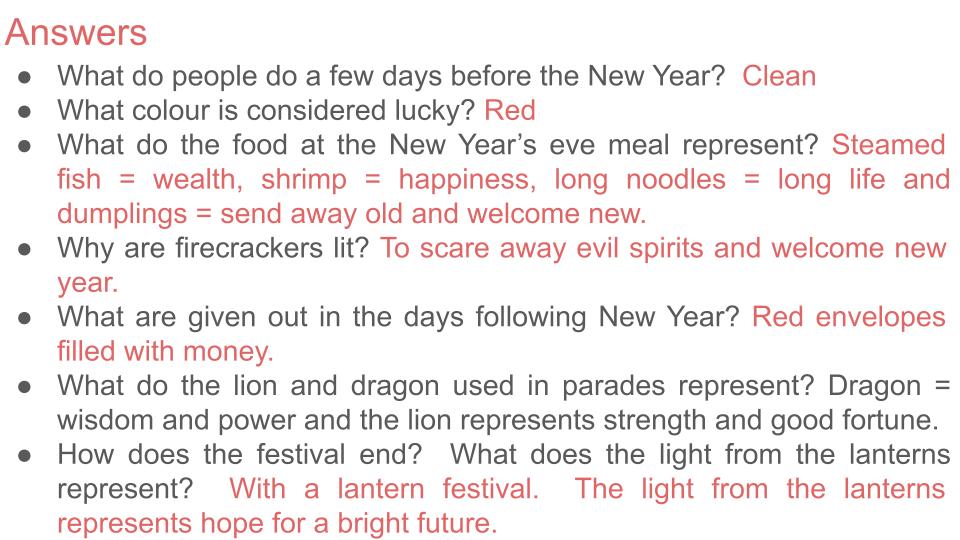 Chinese (Lunar) New Year Lesson or Tutorial / Assembly