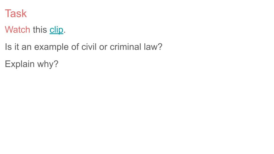Civil & Criminal Law Citizenship Lesson or Tutorial