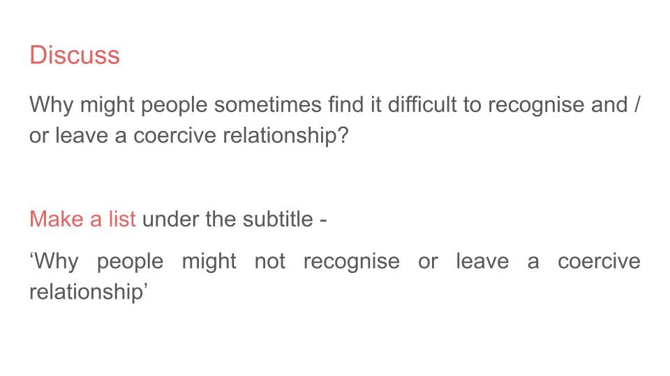 Coercive Control Lesson or Tutorial
