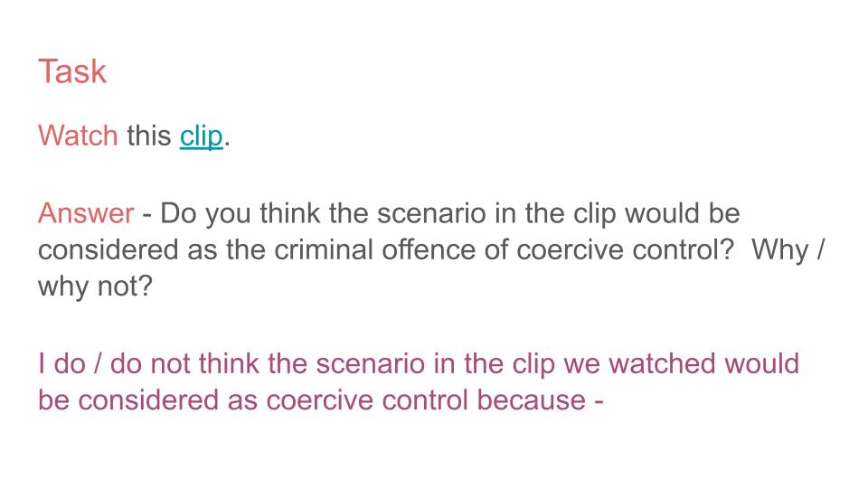 Coercive Control Lesson or Tutorial