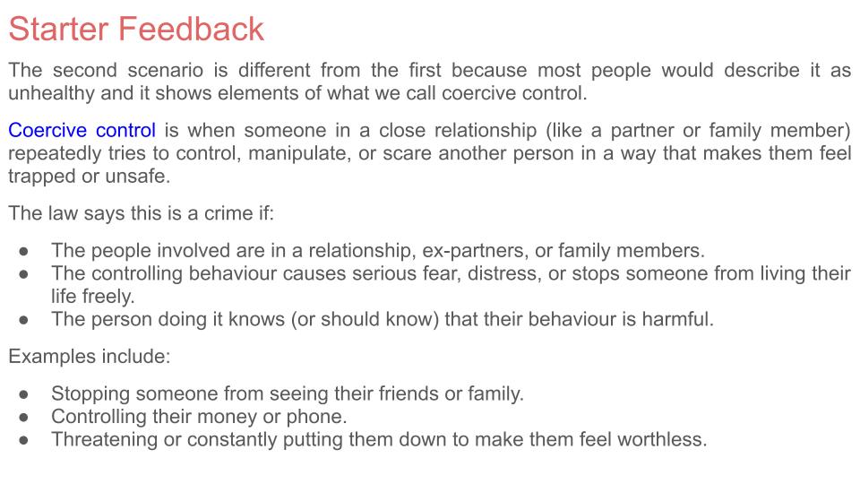 Coercive Control Lesson or Tutorial