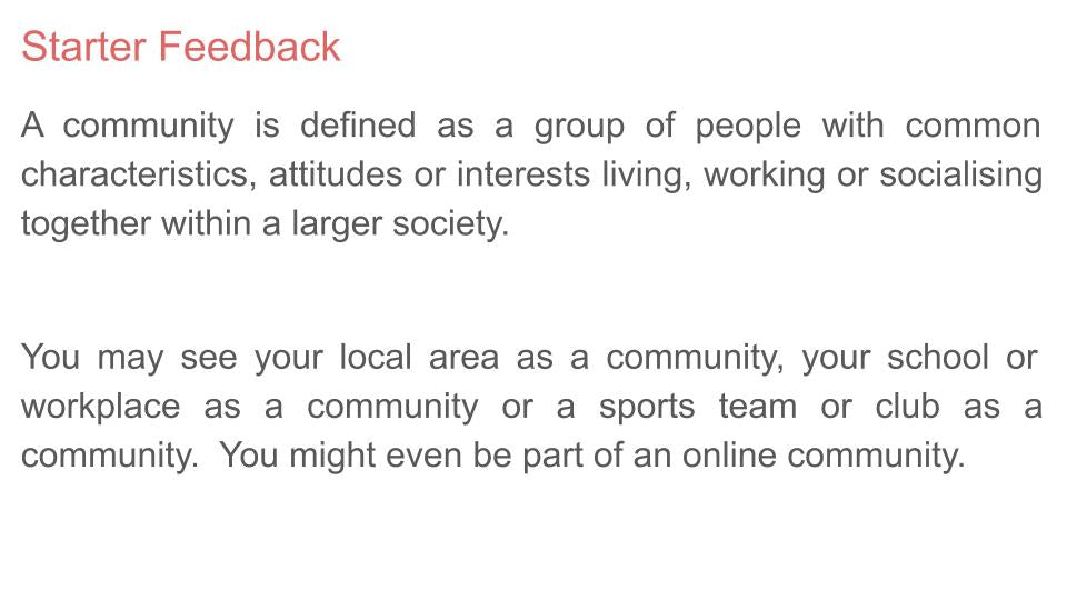 Community Lesson