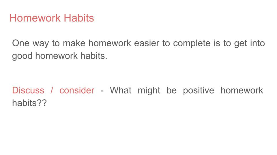 Completing Homework