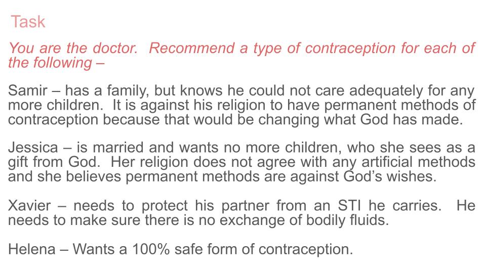 Contraception KS4