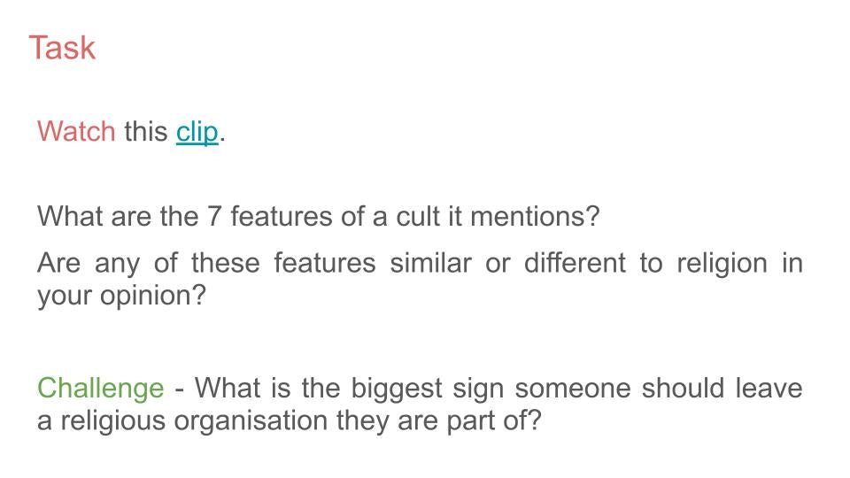 Cults Tutorial