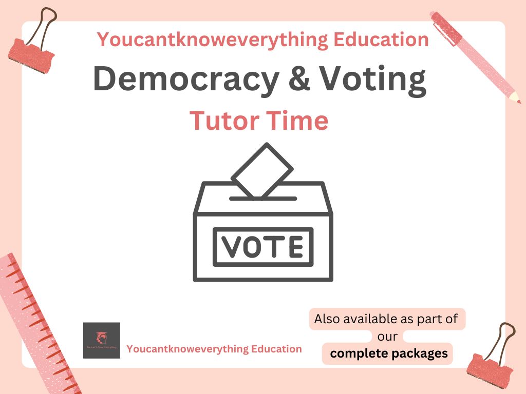 democracy and voting citizenship tutor time / form time lesson cover
