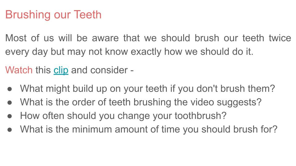 Dental / Oral Hygiene Lesson or Tutorial