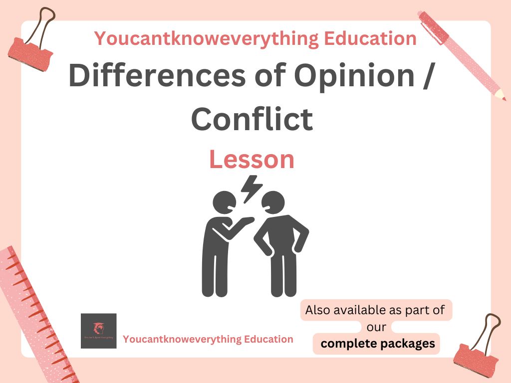differences of opinion and conflict pshe lesson bullying