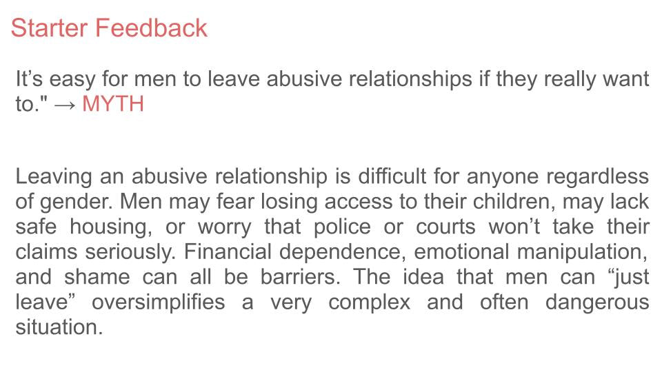 Male Domestic Abuse KS5 Tutor / Form Time PSHE