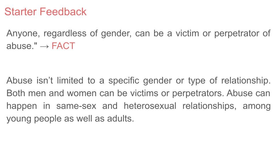 Male Domestic Abuse KS5 Tutor / Form Time PSHE