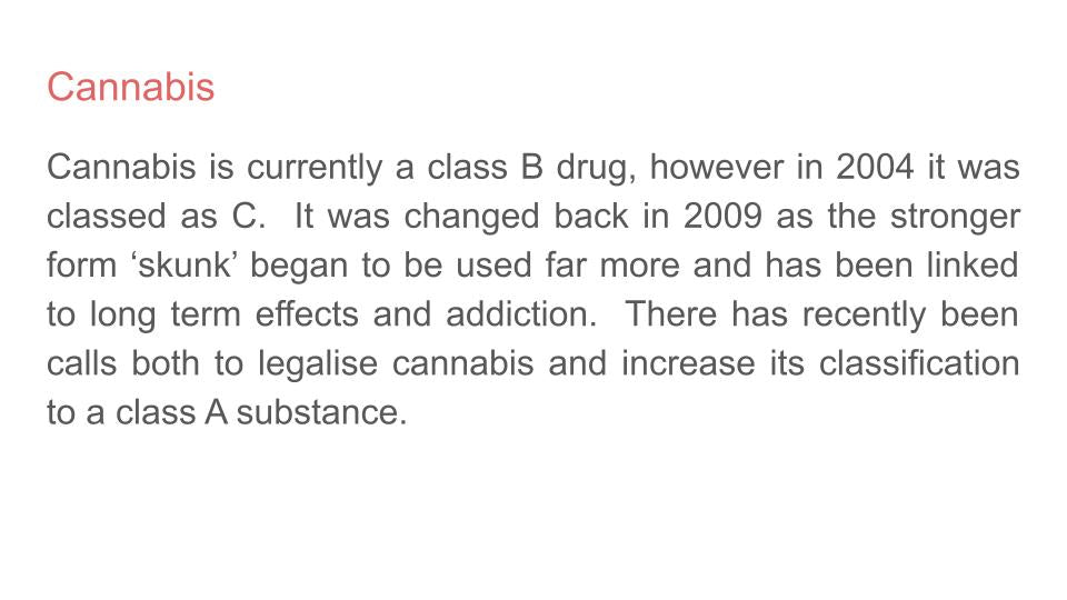 Drugs - Nitrous Oxide & Cannabis Lesson