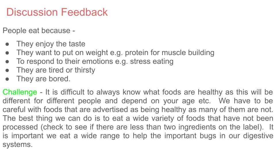 Eating Disorders - Relationships with Food Lesson