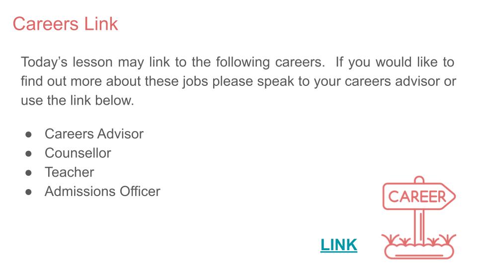 Exam Stress and Next Steps PSHE / Careers Lesson