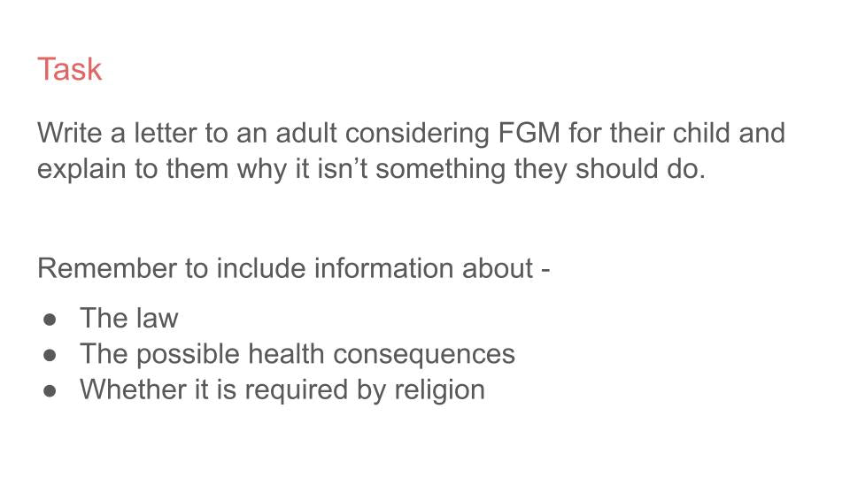 female genital mutilation FGM PSHE lesson from Youcantknoweverything Education ideal for KS3 or KS4