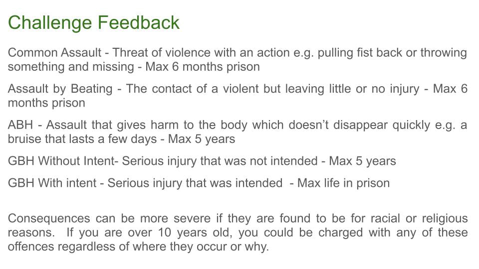 Fighting & violent behaviour Lesson or Tutorial