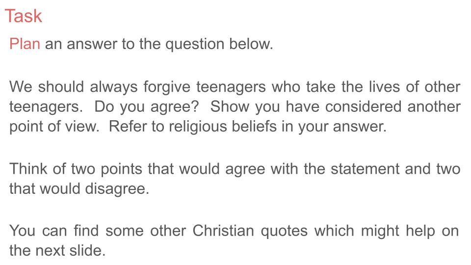 Forgiveness Lesson
