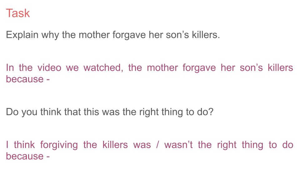 Forgiveness Lesson