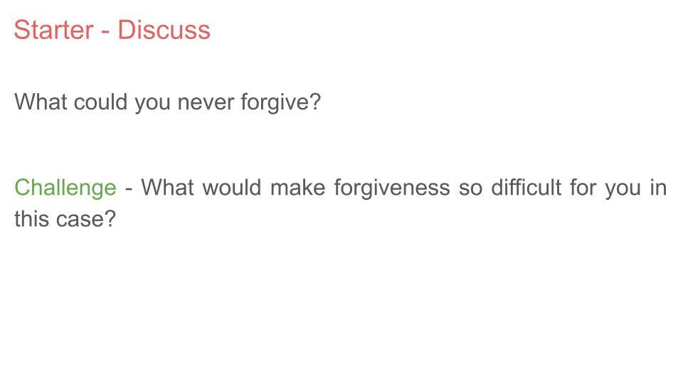 Forgiveness Lesson
