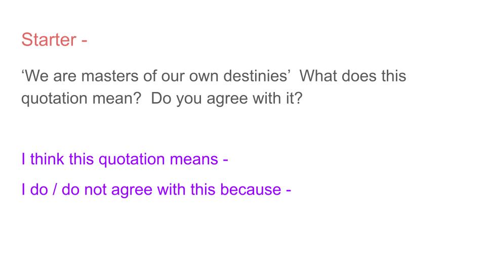 Free Will Lesson