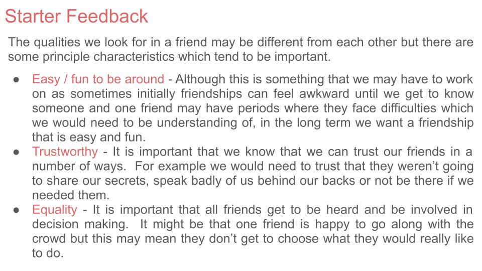 Friendship & Bystander Lesson or Tutorial