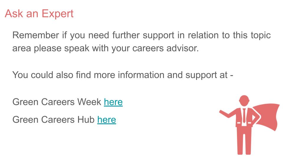 Green Careers Week Tutorial / Assembly