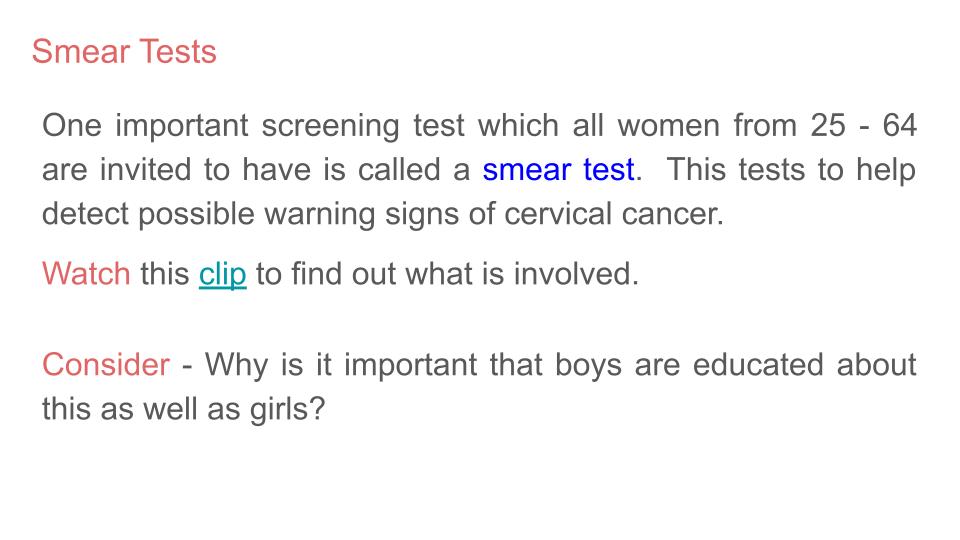 Health Screening / Testing Lesson