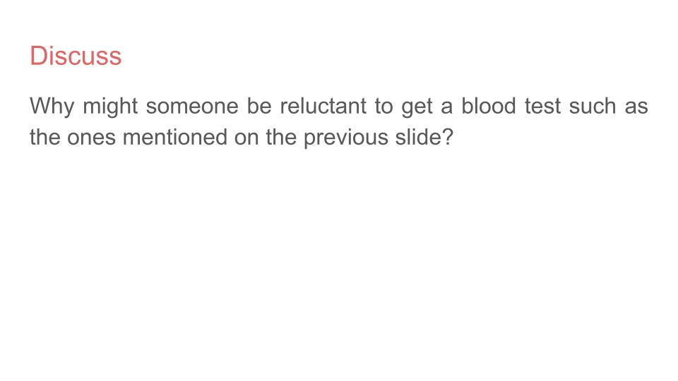 Health Screening / Testing Lesson