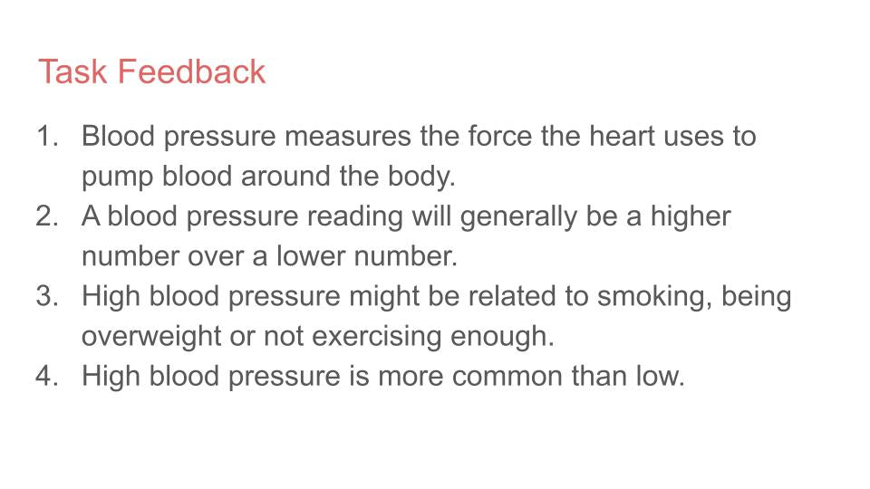 Health Screening / Testing Lesson