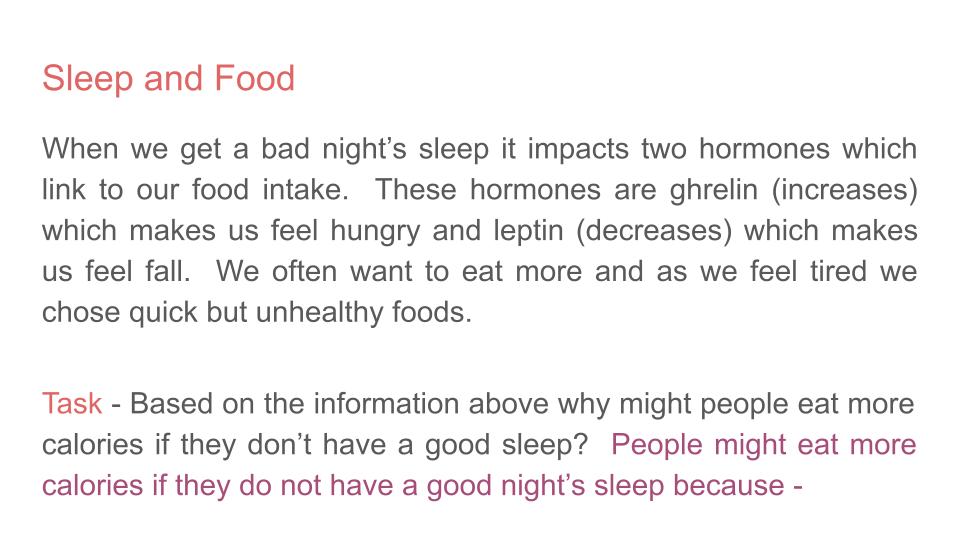 Healthy Eating Lesson
