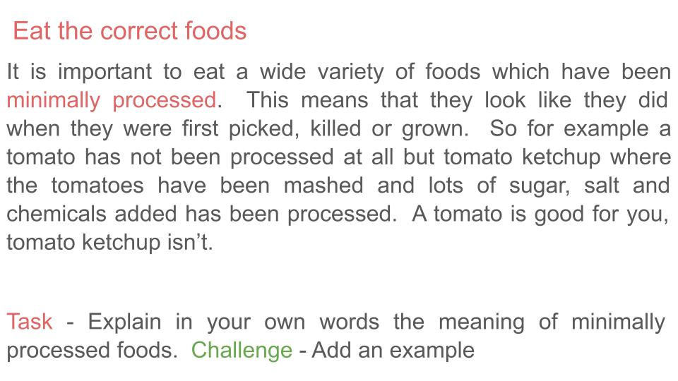 Healthy Eating Lesson