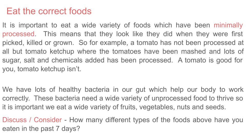 Healthy Eating Tutorial / Assembly