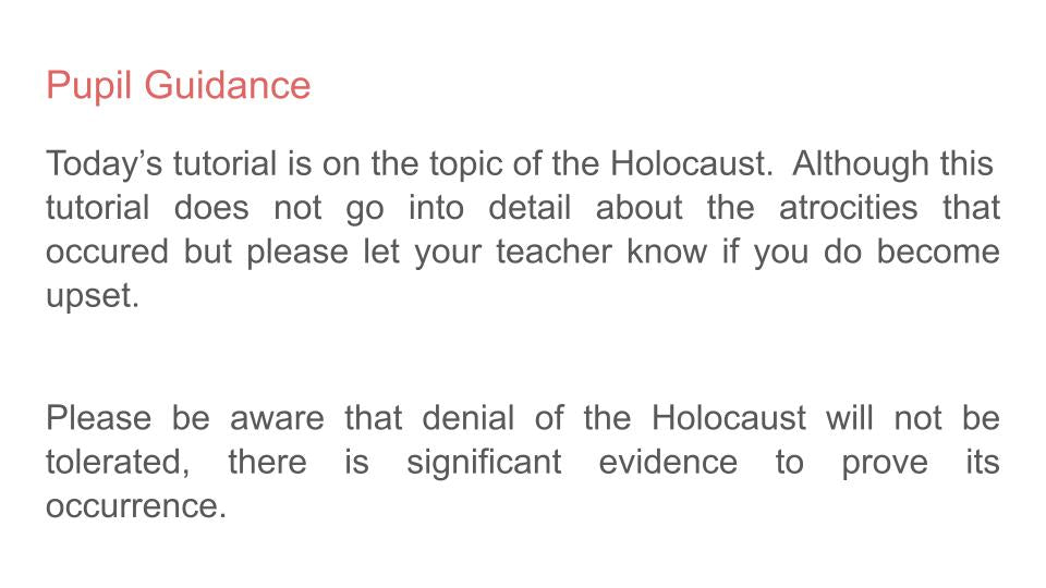 Holocaust Memorial Day Assembly / Tutorial
