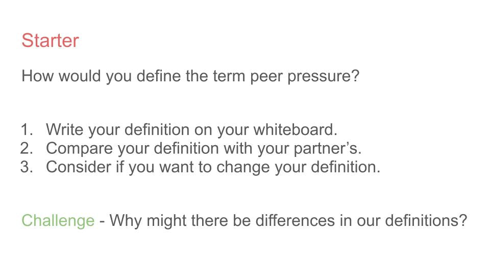 Managing Peer Pressure Lesson