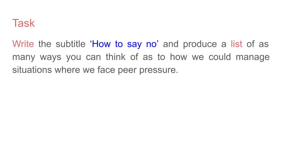 Managing Peer Pressure Lesson