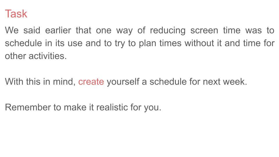Managing Screen Time Lesson