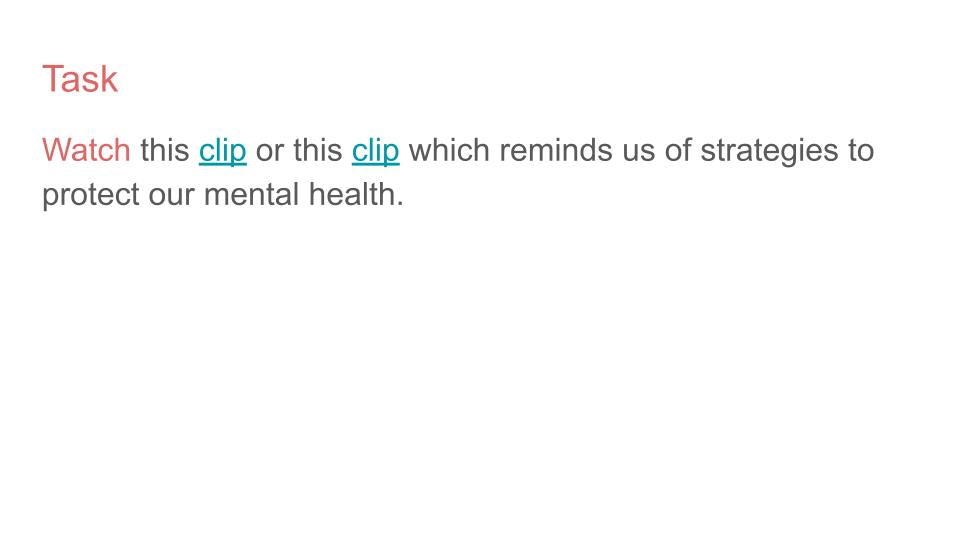 Mental Health Awareness Tutor Time / Assembly