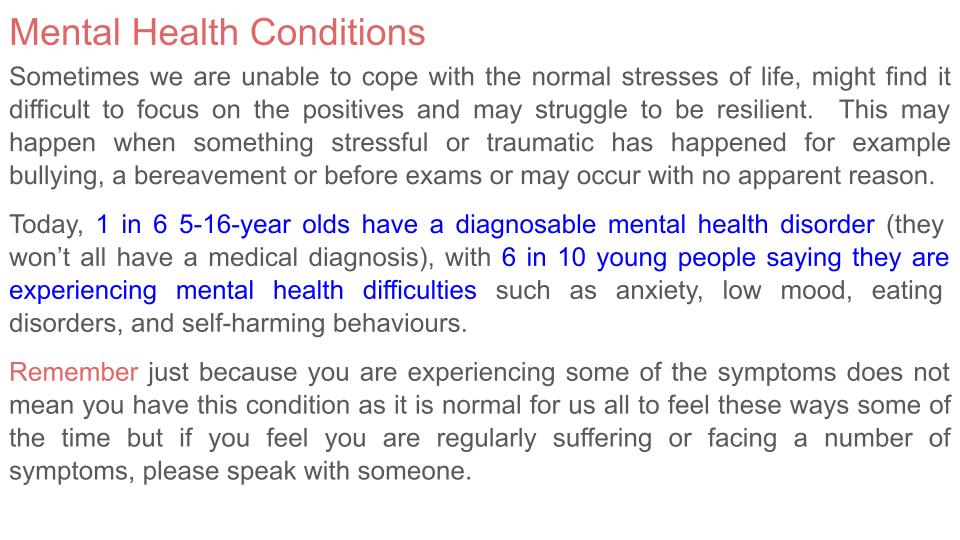 Mental Health Awareness Tutor Time / Assembly