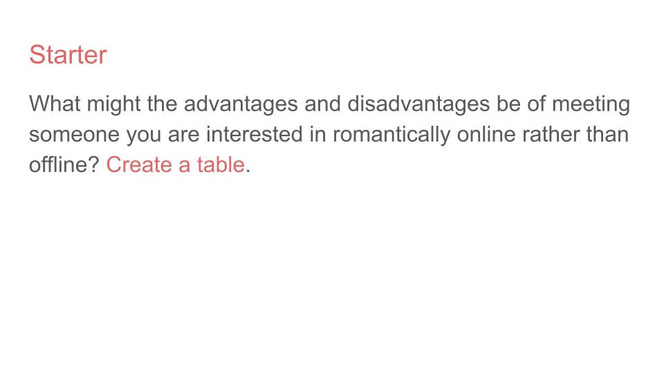 Online dating RSHE 2026 PSHE lesson resource tutor time pupil workbook KS4 KS5 affordable. starter